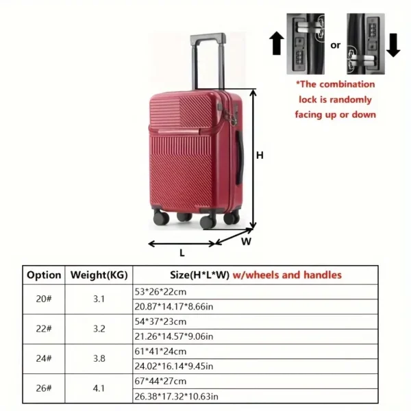 20 inch Lightweight Front Opening Luggage