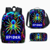 3 Piece Rainbow Spider Series Print Backpack Set