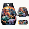 3 Piece Dinosaur Family Series Print Backpack Set