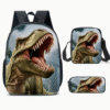 3 Piece T Rex Dinosaur Series Print Backpack Set