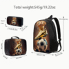 3 Piece Large Golden Boot Crown Football Backpack Set