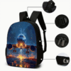 3 Piece Airplane Print Backpack Set