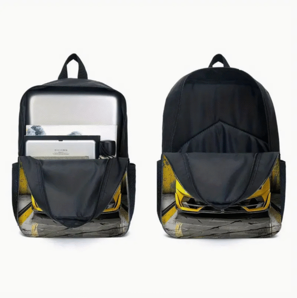 3 Piece Racing Lambo Car Backpack Set