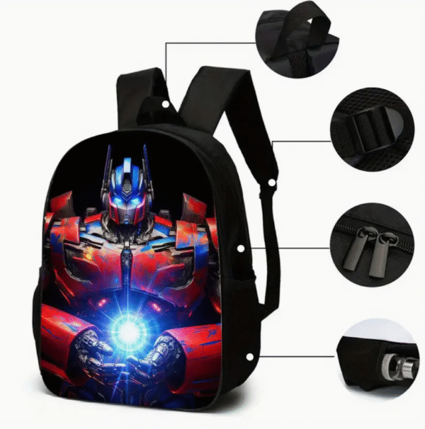 3 Piece Transforma Cartoon Backpack Set