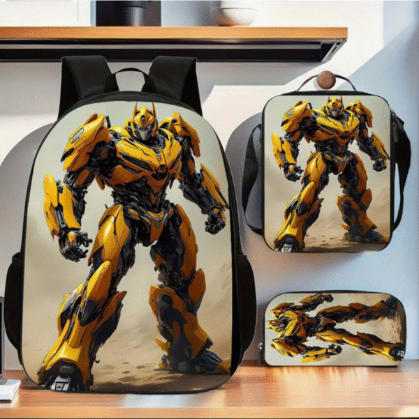 3 Piece Bambo Bee Printed Backpack Set