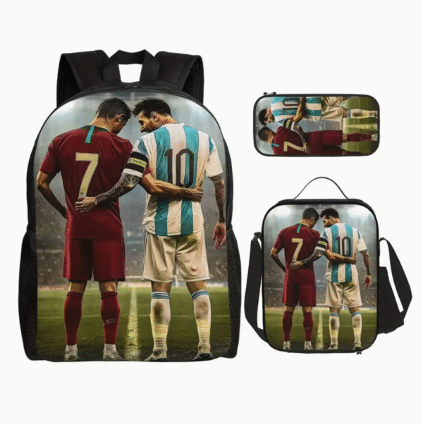 3 Piece Soccer Rival Themed Backpack Set